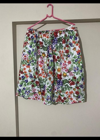 Çiçek Desenli Mini Etek - Görsel 8