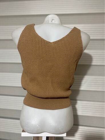 s Beden camel Renk ASKILI CROP BLUZ