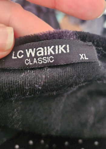 Uzun gri desenli kadife kimono - Görsel 3