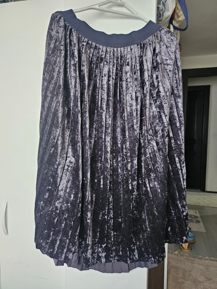 Kadife midi etek - Görsel 2