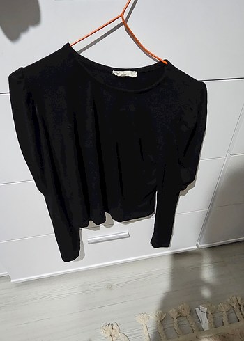 Kadın siyah crop bluz - Görsel 2