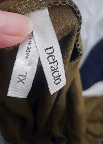 Kısa Kollu V Yaka Haki Bluz - Görsel 3