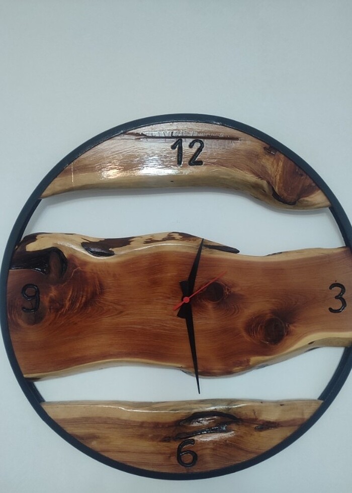 Ahşap duvar saati salon otantik  - Görsel 4