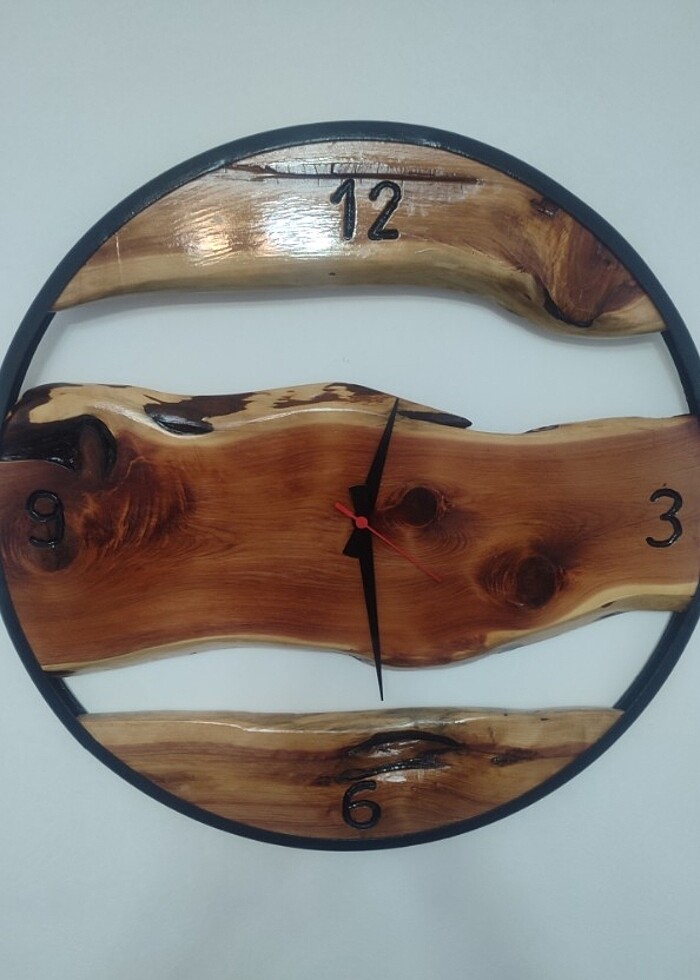 Ahşap duvar saati salon otantik  - Görsel 5
