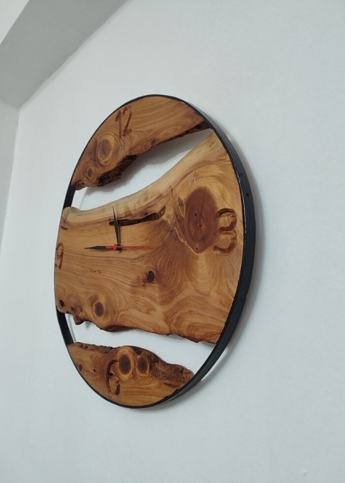 Ahşap duvar saati - Görsel 3