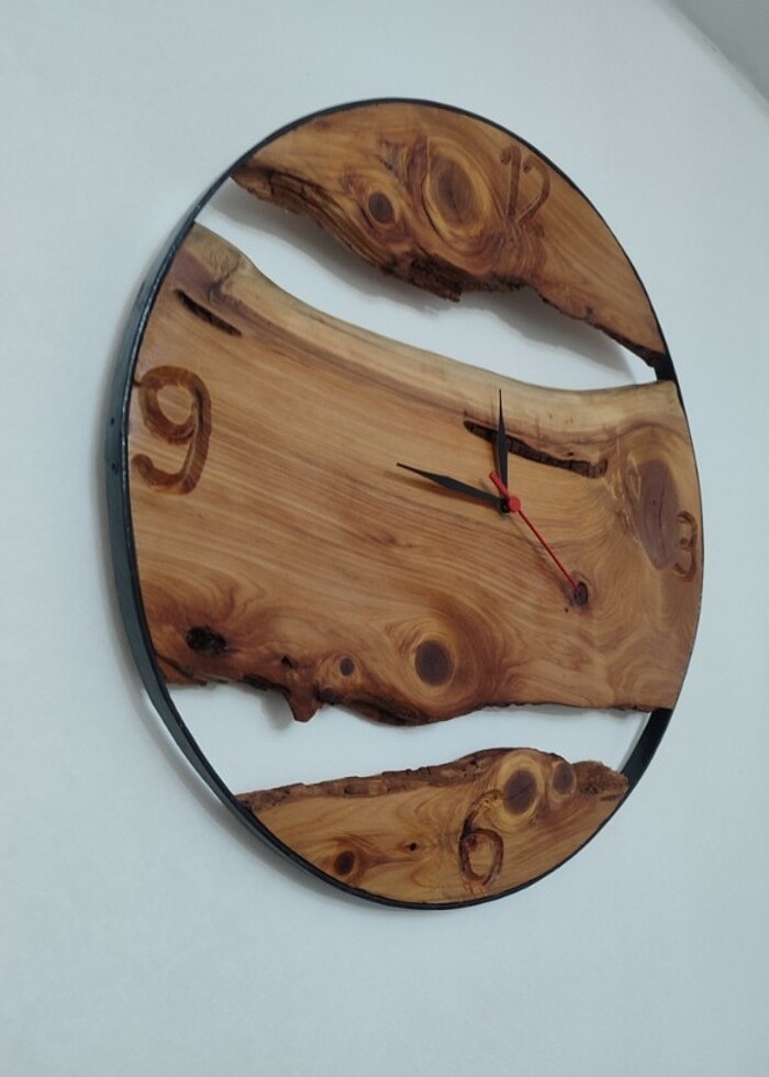 Ahşap duvar saati - Görsel 4
