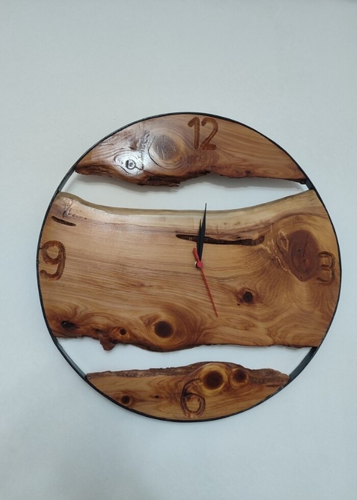 Ahşap duvar saati - Görsel 5