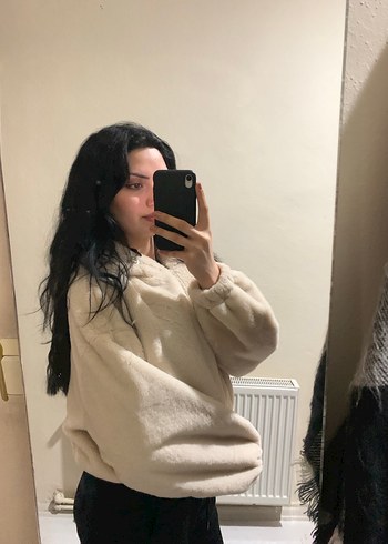 Bej Kadın Sıcak Tutucu Kürk Detaylı Mont - Görsel 2