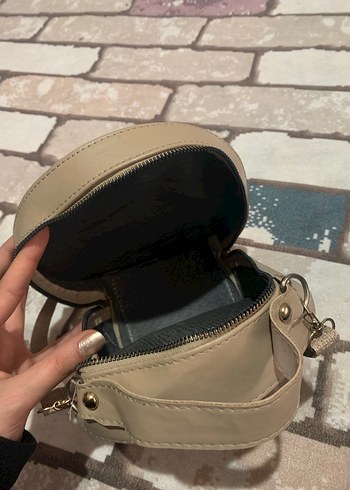 Bej Deri İşlemeli Bohem Kadın Çanta - Görsel 4