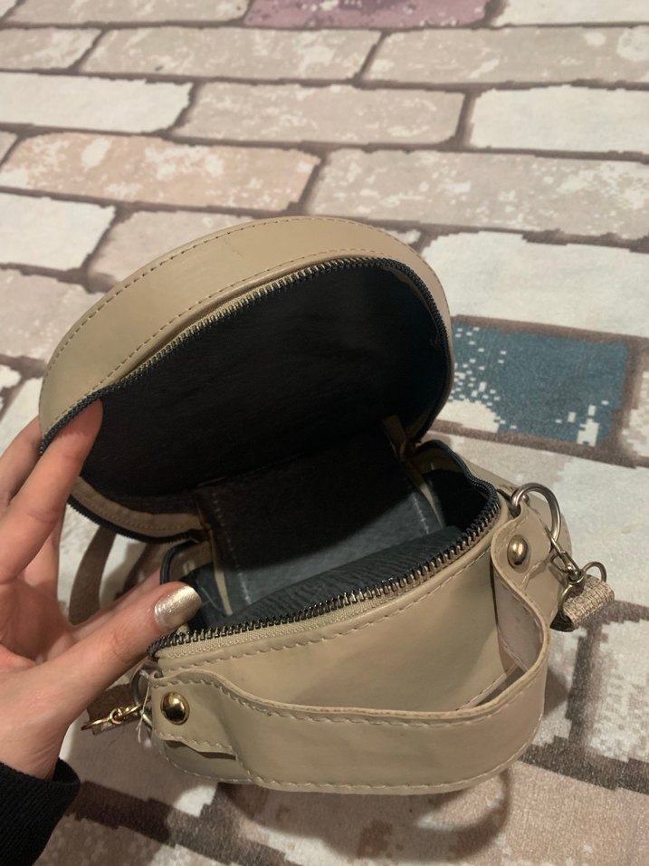 Bej Deri İşlemeli Bohem Kadın Çanta - Görsel 4