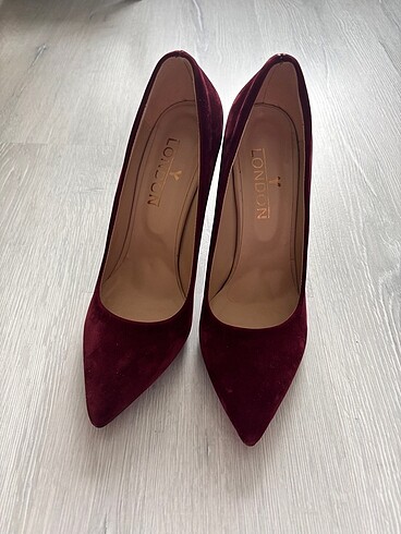 Y-London Bordo renk, topuklu stiletto