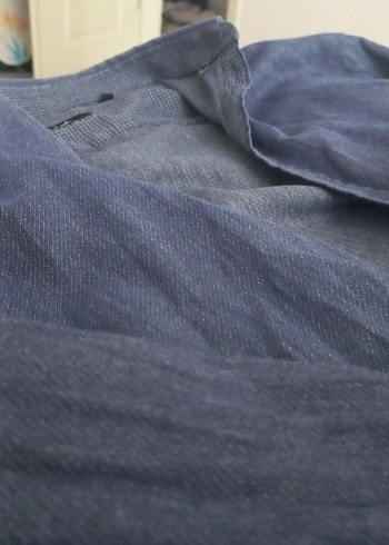 s Beden mavi Denim Erkek Gömlek Uzun Kollu