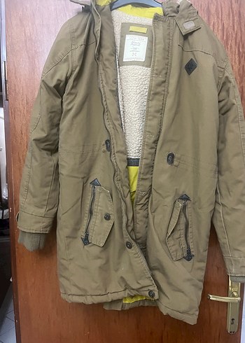 Bej Düğmeli Erkek Çocuk Kaban - Görsel 4