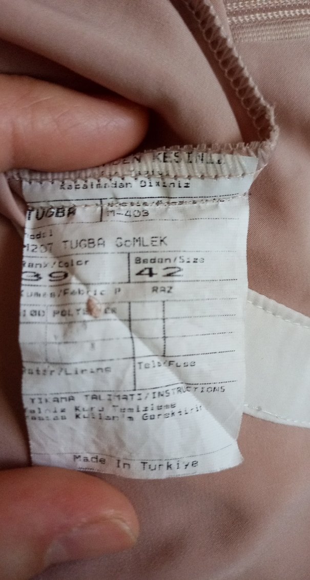 Bej Saten Fiyonklu Uzun Kollu Gömlek - Görsel 5