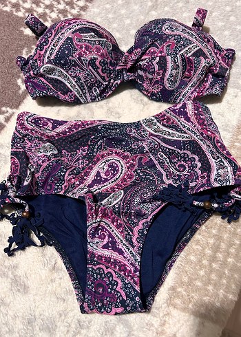 Püsküllü Mor Bohem Bikini Takımı - Görsel 2