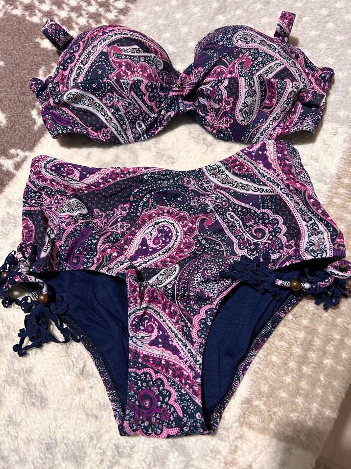 Püsküllü Mor Bohem Bikini Takımı - Görsel 2