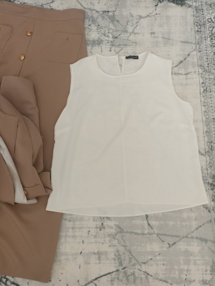 Bej ceket etek takım - Görsel 5