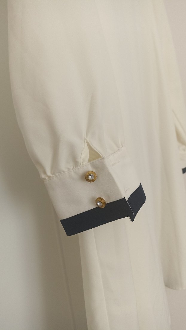 Beyaz Uzun Kollu Midi Tunik - Görsel 3