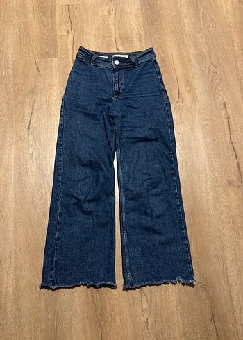 Kadın Mavi Bol Kesim Kot Pantolon - Görsel 6