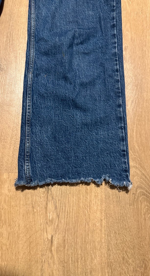 Kadın Mavi Bol Kesim Kot Pantolon - Görsel 4