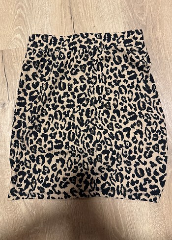 Kadın Leopar Desenli Mini Etek - Görsel 5