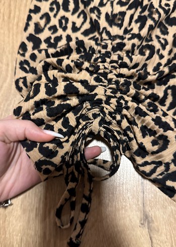 Kadın Leopar Desenli Mini Etek - Görsel 3