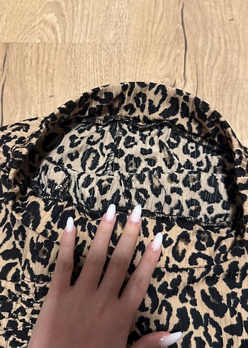 Kadın Leopar Desenli Mini Etek - Görsel 4