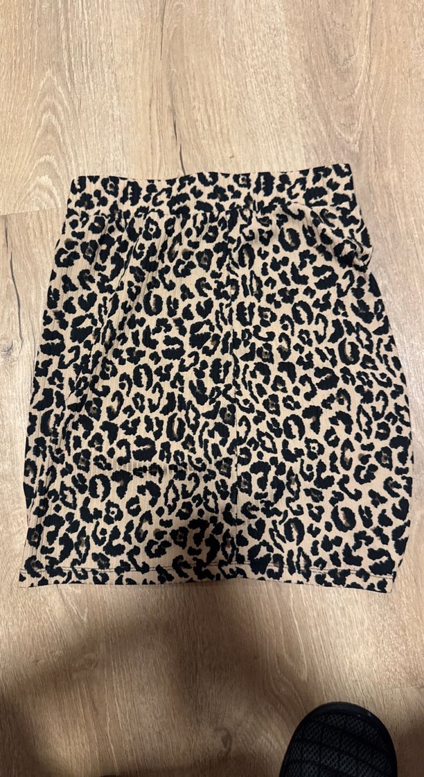 Kadın Leopar Desenli Mini Etek - Görsel 5