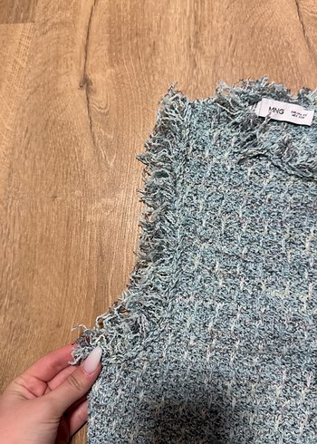 Gri Kısa tüvit Kadın Süveter - Görsel 3