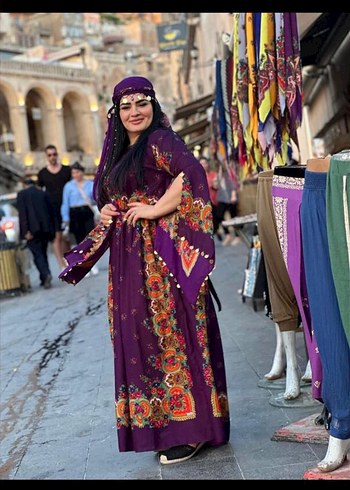 kadın yöresel kıyafet Renkli Etnik Desenli Uzun Bohem Elbise - Görsel 4