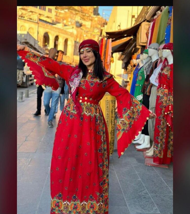 kadın yöresel kıyafet Renkli Etnik Desenli Uzun Bohem Elbise - Görsel 5