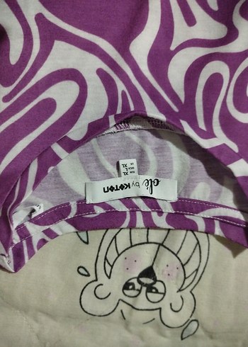 Mor Renkli Bohem Crop Kadın Tişörtü - Görsel 3