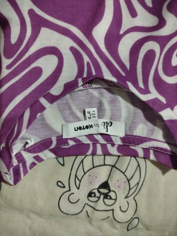 Mor Renkli Bohem Crop Kadın Tişörtü - Görsel 3