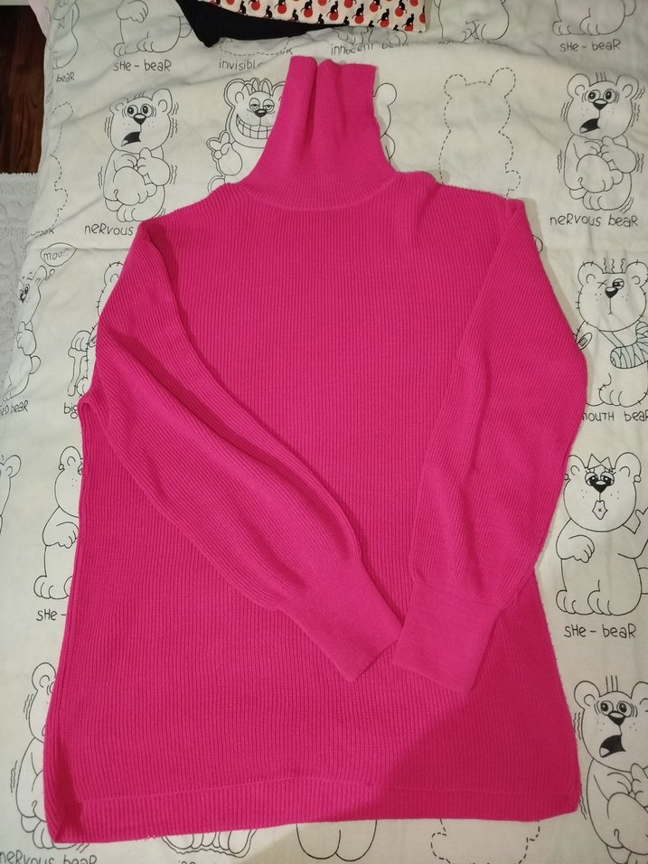 Pembe Triko Boğazlı Kazak - Görsel 3