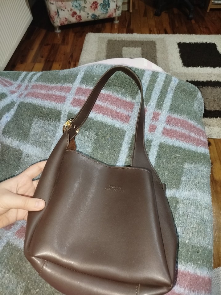 NOTHING Kahverengi Deri Kadın Çanta - Görsel 3