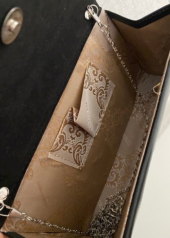 Diğer Kadın Siyah Deri Fermuarlı Clutch Çanta