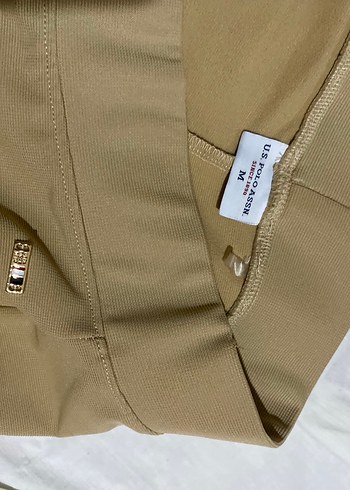 Bej Kadın Kumaş Pantolon  Boy Rahat Kesim - Görsel 2