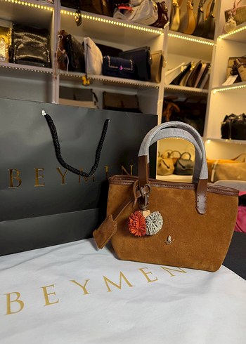 Beymen Beige Suet Mini El Cantasi
