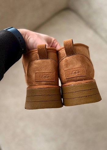 Ugg Kahverengi Süet Dolgu Topuklu Kadın Bot