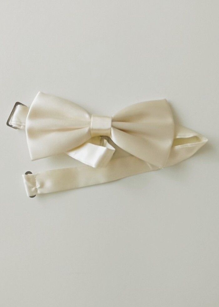 SATEN KUMAŞ KUŞAK SET TAKIMI KIREM RENK  - Görsel 2