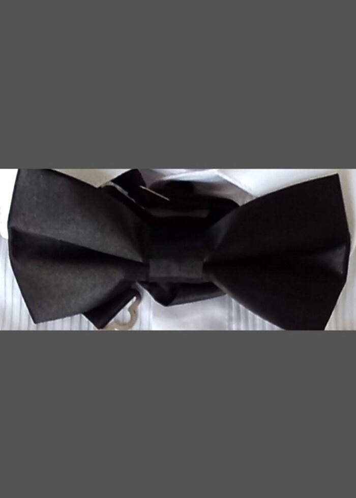 SATEN KUMAŞ KUŞAK SETLİ SİYAH RENKLİ PAPYON SET. - Görsel 2