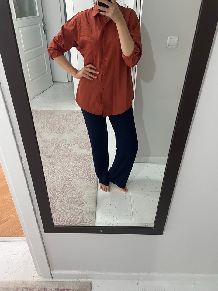 Kiremit Rengi Gömlek - Görsel 2