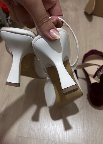 Beyaz Stiletto Topuklu Kadın Abiye Ayakkabı - Görsel 5