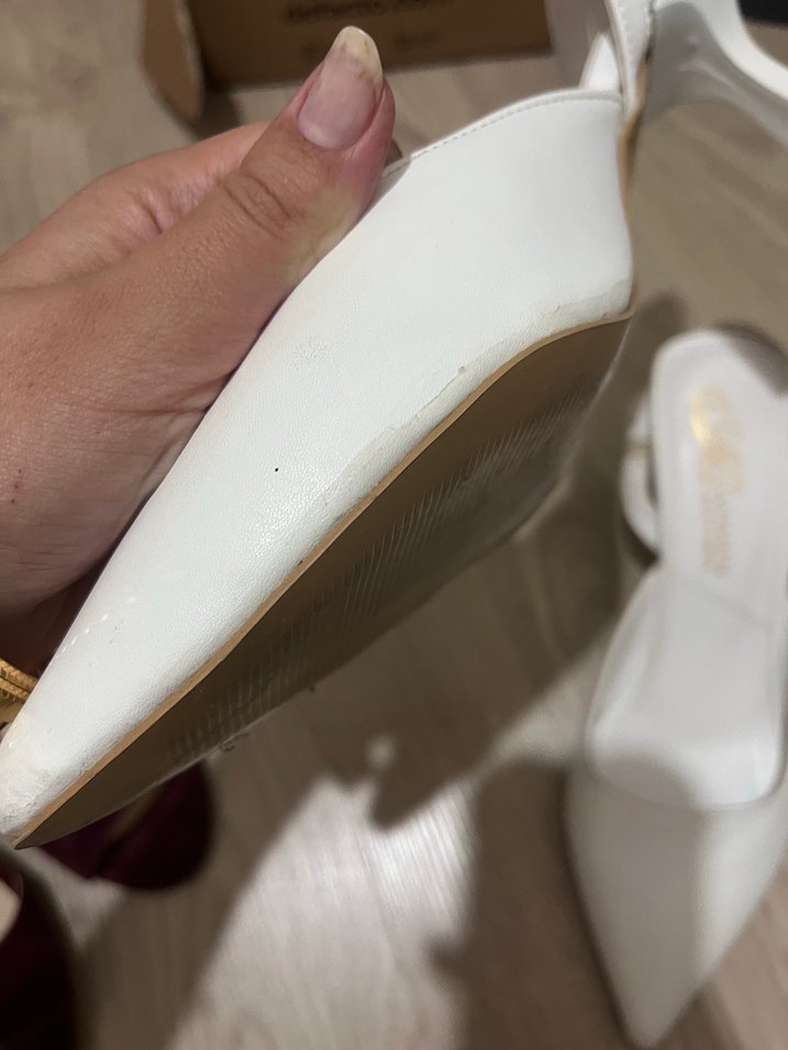 Beyaz Stiletto Topuklu Kadın Abiye Ayakkabı - Görsel 2