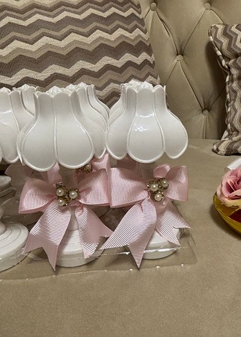 Beyaz Mini Lamba Pembe Fiyonklu - Görsel 4