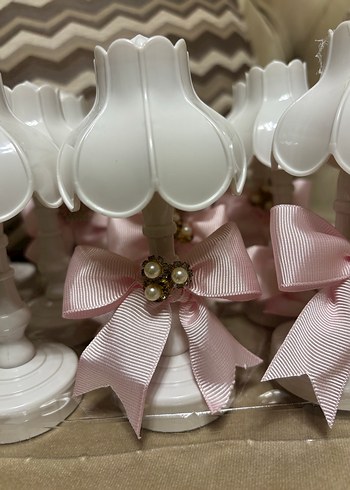 Beyaz Mini Lamba Pembe Fiyonklu - Görsel 2