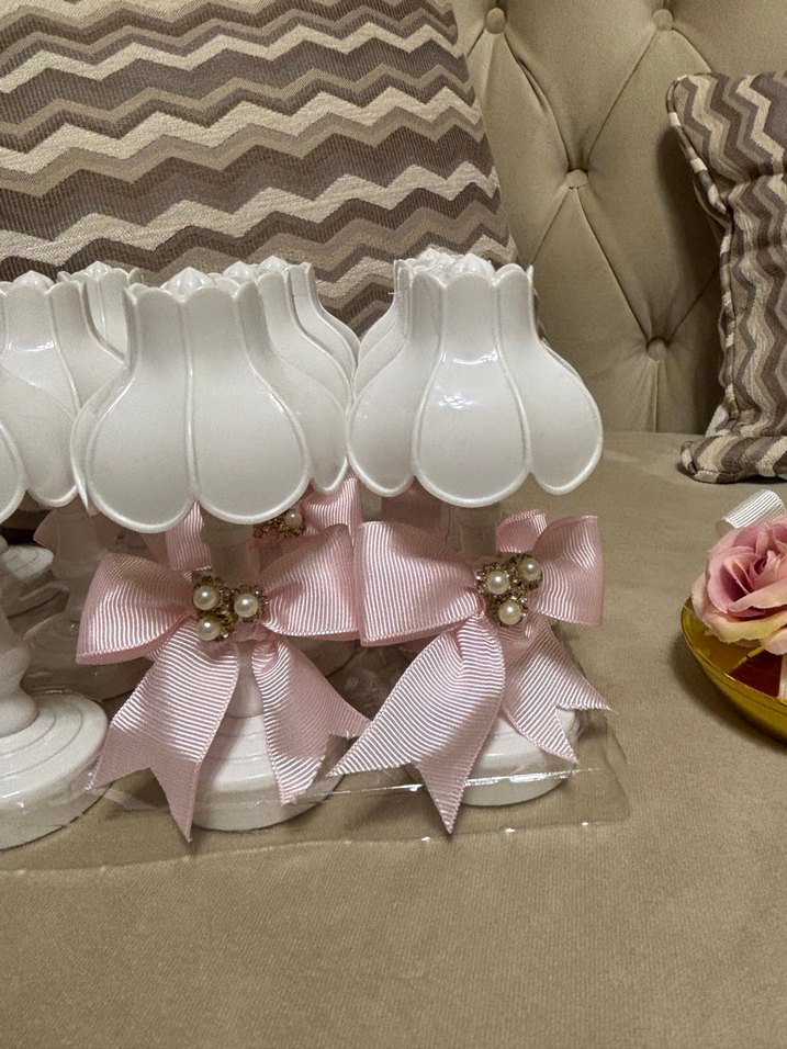 Beyaz Mini Lamba Pembe Fiyonklu - Görsel 4