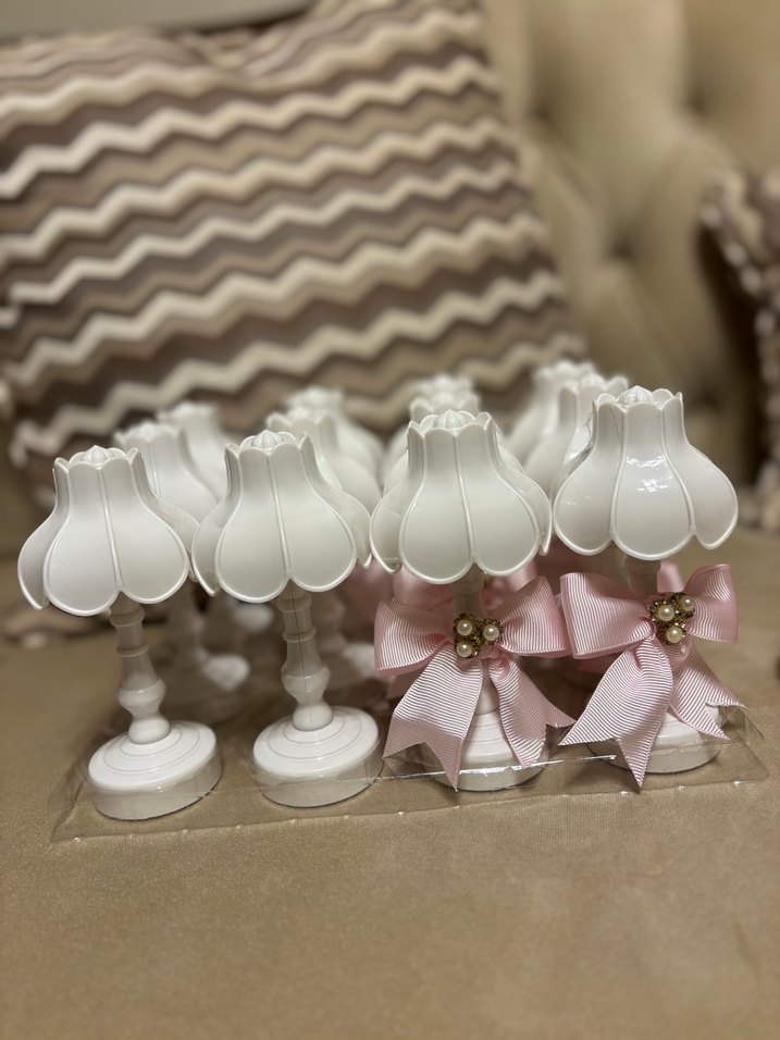 Beyaz Mini Lamba Pembe Fiyonklu - Görsel 3