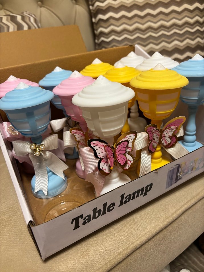 Renkli Kelebek Süslemeli abajur - Görsel 3