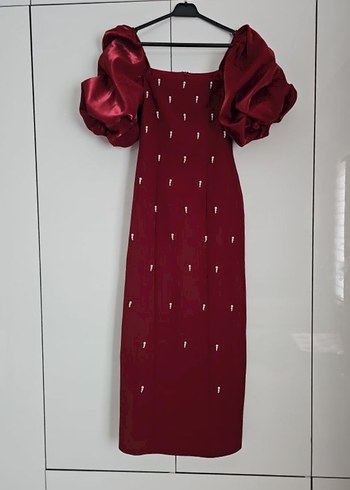 Trendyol & Milla Helis Butik Balon Kollu İncili Zarif Abiye